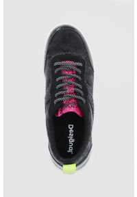 Desigual Buty kolor czarny na płaskiej podeszwie. Nosek buta: okrągły. Zapięcie: sznurówki. Kolor: czarny. Materiał: guma. Obcas: na płaskiej podeszwie #5