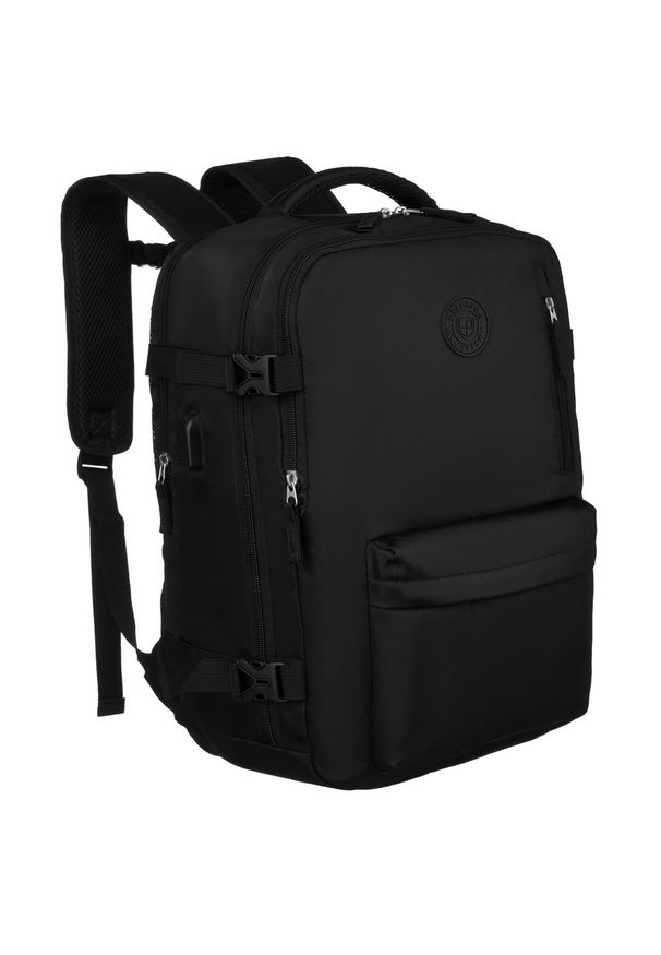 Podróżny plecak Peterson PTN 23129 czarny. Kolor: czarny. Materiał: materiał