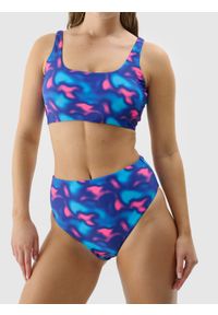 4f - 4F Dół od bikini damski - multikolor S. Stan: podwyższony. Kolor: wielokolorowy. Materiał: materiał, syntetyk, włókno, elastan. Wzór: nadruk