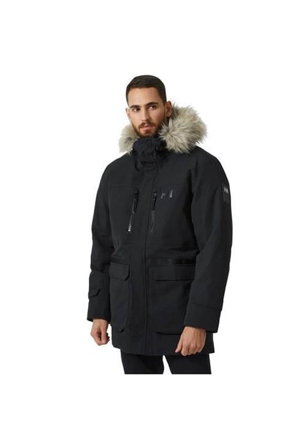 Kurtka uniwersalna męska Helly Hansen 53848990. Typ kołnierza: kaptur. Kolor: czarny. Materiał: syntetyk. Długość: długie