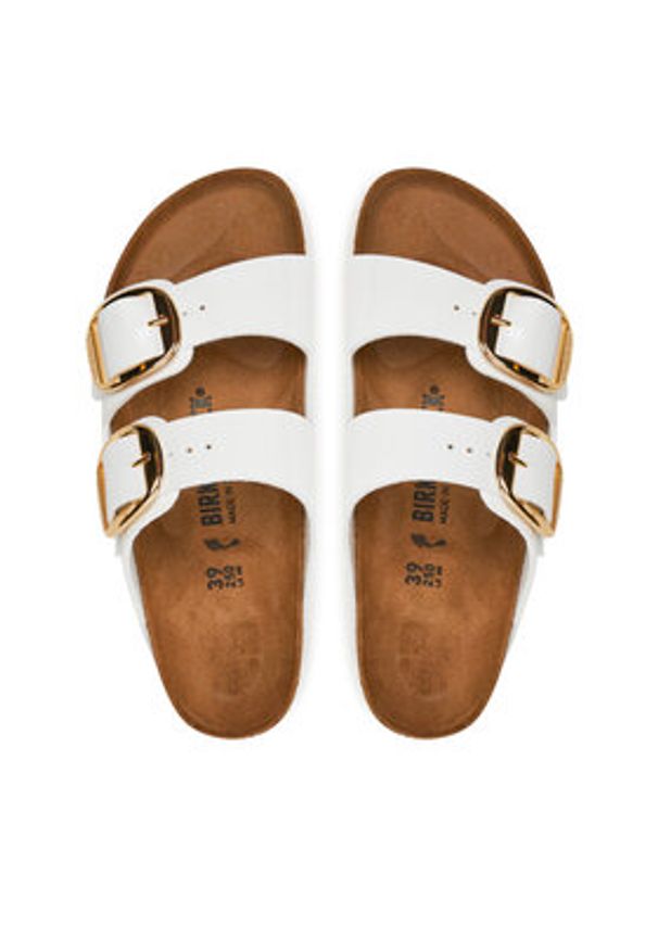 Birkenstock Klapki Arizona Bb Bf 1019818 Biały. Kolor: biały. Materiał: skóra