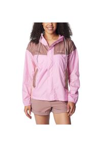 columbia - Damska wiatrówka Columbia Flash Challenger Windbreaker. Kolor: różowy. Materiał: poliester