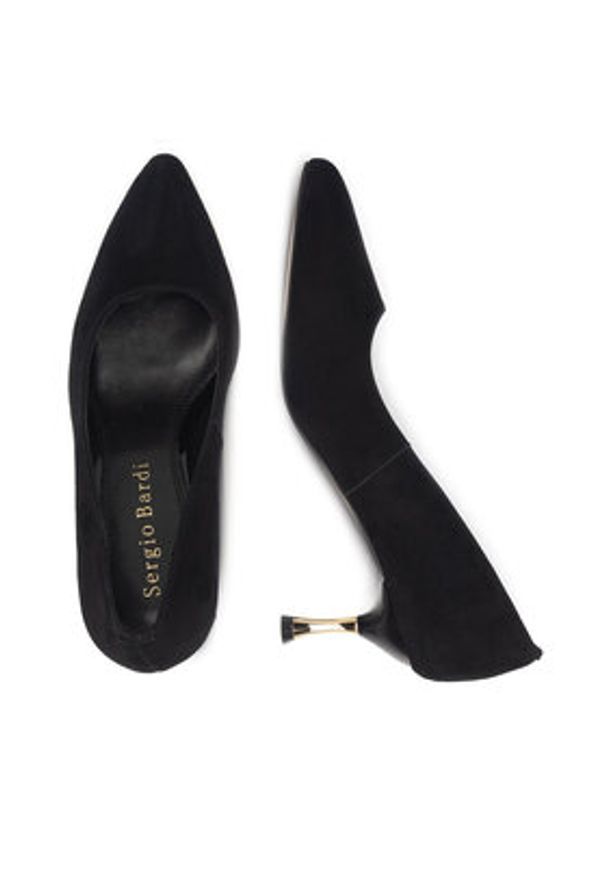 Sergio Bardi Czółenka WFA1935-1Z-SB Czarny. Kolor: czarny. Materiał: zamsz, skóra. Obcas: na szpilce