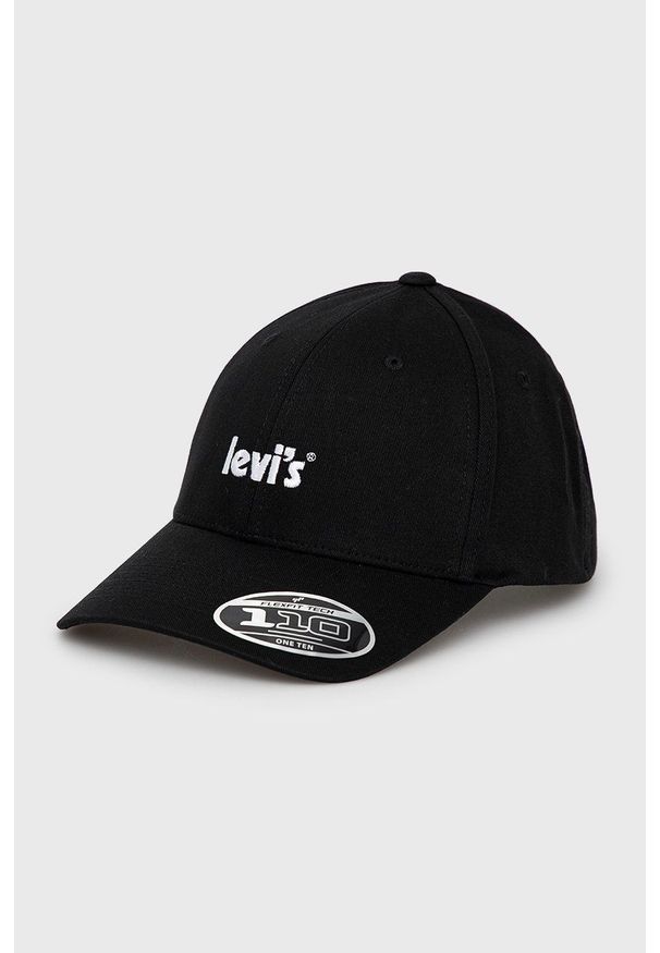 Levi's® - Levi's czapka kolor czarny z aplikacją D6625.0004-59. Kolor: czarny. Wzór: aplikacja. Styl: biznesowy