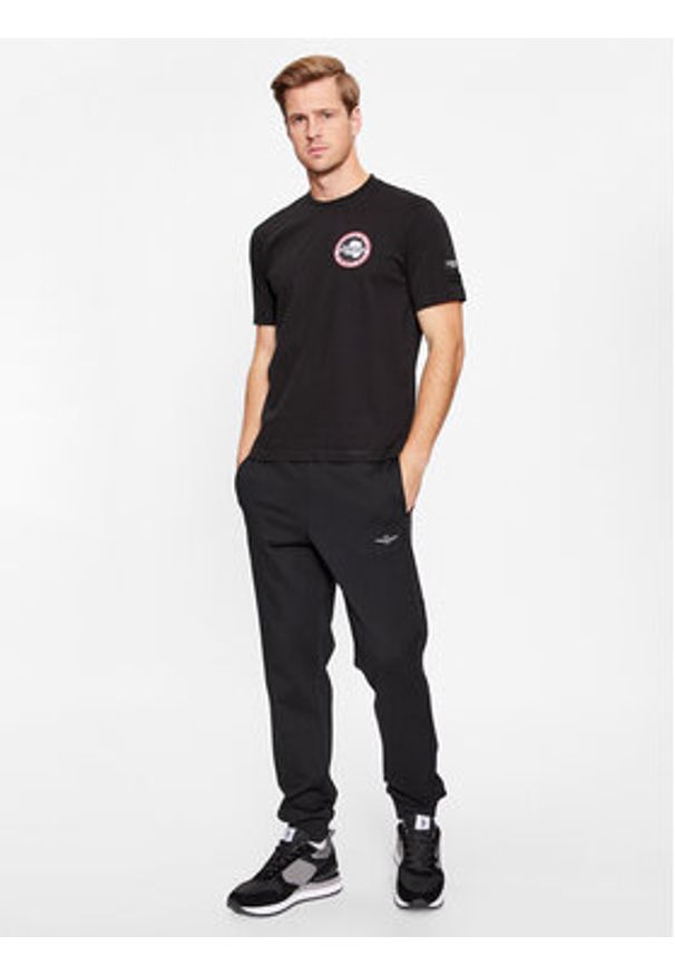 Aeronautica Militare T-Shirt 232TS2143J611 Czarny Comfort Fit. Kolor: czarny. Materiał: bawełna
