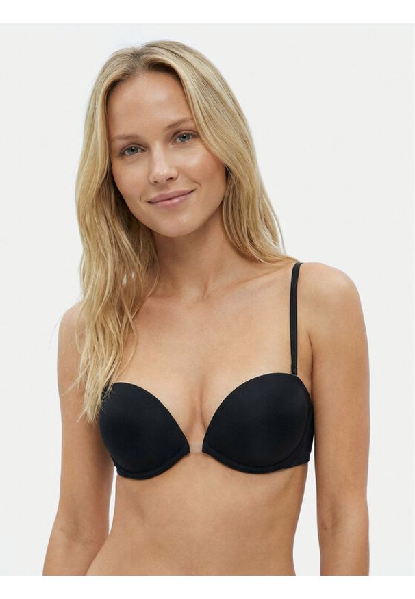 Wonderbra Biustonosz z fiszbiną WB009243 Czarny. Kolor: czarny. Materiał: syntetyk