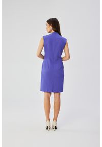 Stylove - Elegancka ołówkowa sukienka midi bez rękawów fioletowa. Kolor: fioletowy. Długość rękawa: bez rękawów. Typ sukienki: ołówkowe. Styl: elegancki. Długość: midi #3
