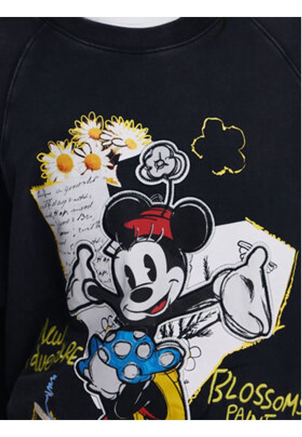 Desigual Bluza Minnie 25SWSK25 Czarny Regular Fit. Kolor: czarny. Materiał: bawełna