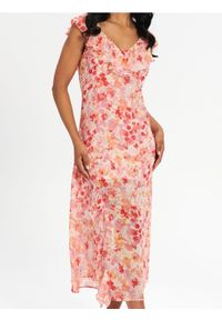 Sinsay - Sukienka midi w kwiaty - wielobarwny. Wzór: kwiaty. Typ sukienki: z odkrytymi ramionami. Długość: midi #1