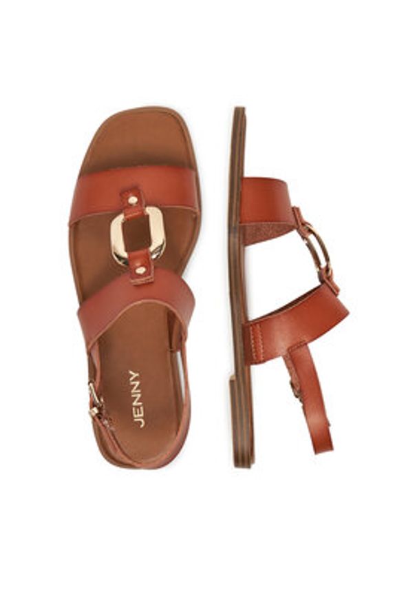 Jenny - JENNY Sandały WS6561-02A Brązowy. Kolor: brązowy. Materiał: materiał
