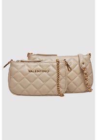 Valentino by Mario Valentino - VALENTINO Podwójna beżowa torebka Ocarina Crossbody. Kolor: beżowy
