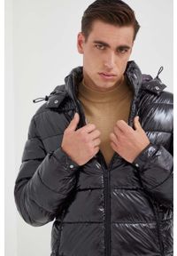 Guess kurtka męska kolor czarny zimowa. Kolor: czarny. Materiał: polar, materiał. Sezon: zima #4