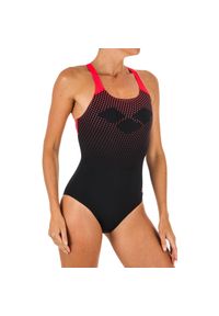 Strój jednoczęściowy pływacki damski Arena Swim Pro Back. Kolor: czarny, czerwony, wielokolorowy. Materiał: poliester, materiał #1