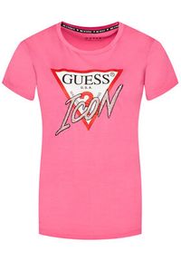Guess T-Shirt Icon W1YI0Y I3Z00 Różowy Regular Fit. Kolor: różowy. Materiał: bawełna #5