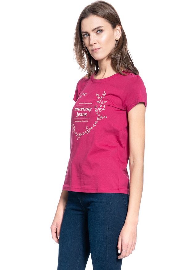 Mustang - DAMSKI T-SHIRT MUSTANG ALINA C PRINT 1010748 8354. Wzór: nadruk