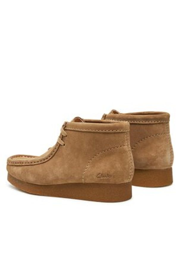 Clarks Botki WallabeeEvoBt 261747444 Beżowy. Kolor: beżowy. Materiał: skóra, zamsz