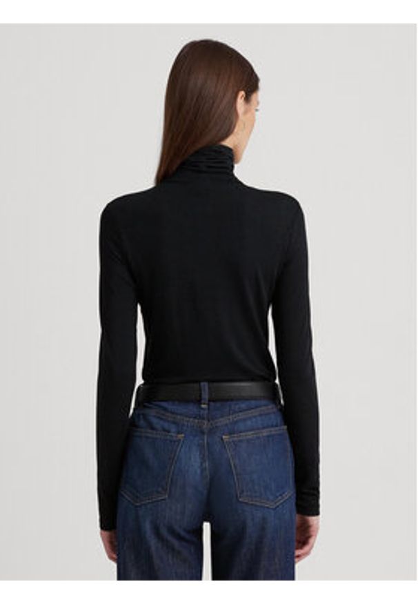 Lauren Ralph Lauren Golf 200810393001 Czarny Slim Fit. Typ kołnierza: golf. Kolor: czarny. Materiał: wiskoza