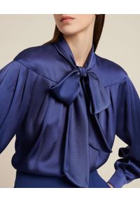 Luisa Spagnoli - LUISA SPAGNOLI - Niebieska koszula Lettere. Kolor: niebieski. Materiał: jedwab, tkanina. Długość: długie #3