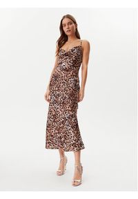 Guess Sukienka codzienna W5GK85 WH9C2 Brązowy Regular Fit. Okazja: na co dzień. Kolor: brązowy. Materiał: syntetyk. Typ sukienki: proste. Styl: casual