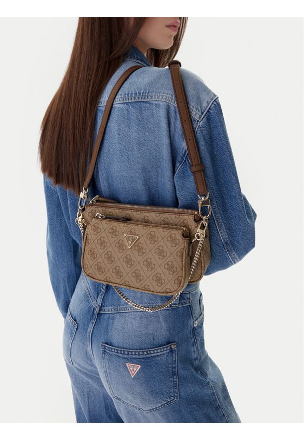 Guess Torebka Noelle II Mini HWBG96 72710 Beżowy. Kolor: beżowy. Materiał: skórzane