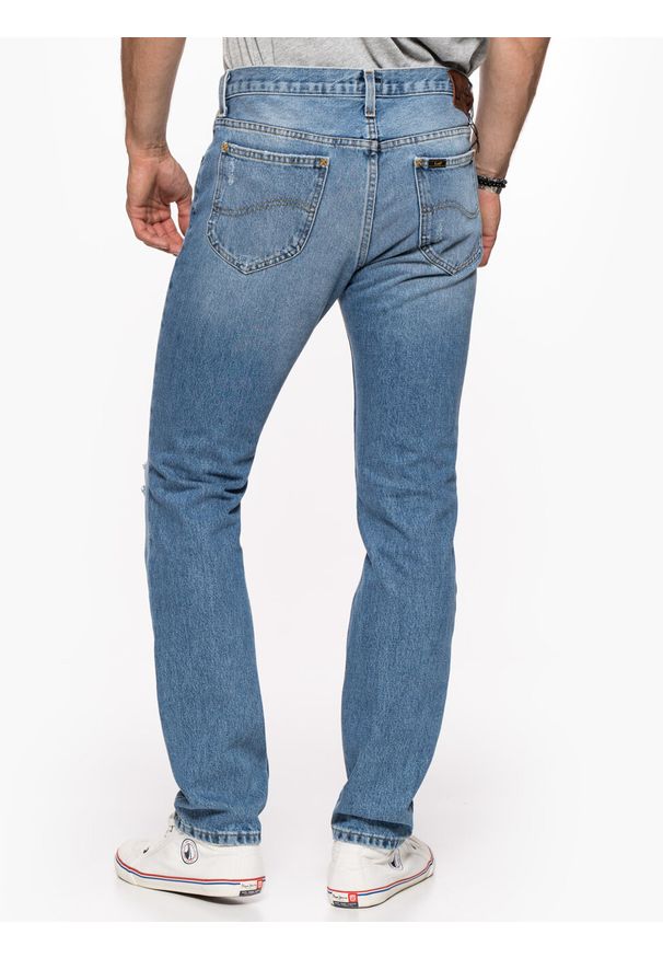 Lee - LEE RIDER MĘSKIE SPODNIE JEANSOWE JEANSY TRASHED STONE L70144ZU