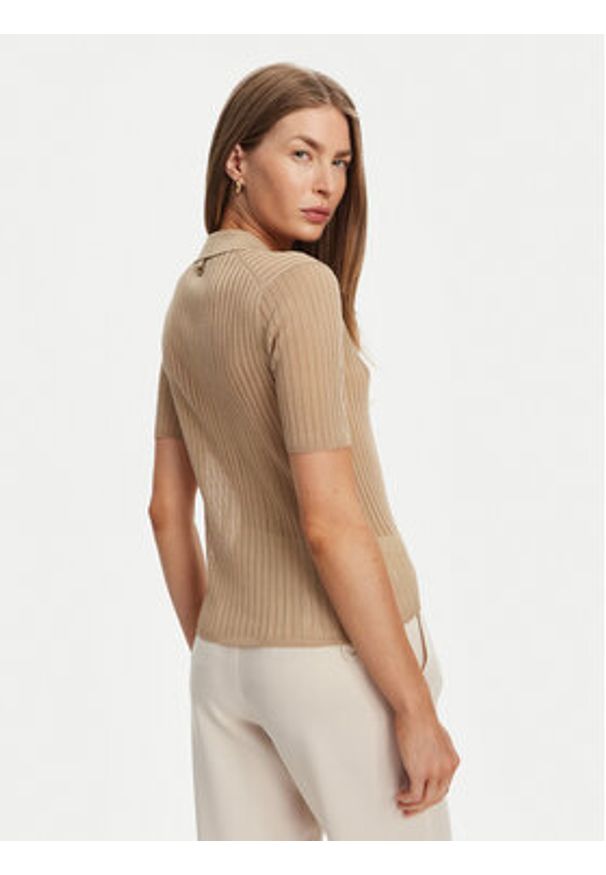 Marella Sweter Torbole 2513361145 Beżowy Slim Fit. Kolor: beżowy. Materiał: wiskoza