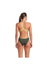 Strój kąpielowy damski Arena Lace Back Solid. Kolor: zielony, żółty, wielokolorowy
