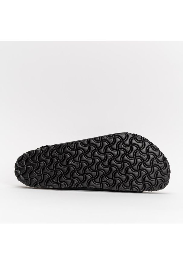 Birkenstock Milano BF Sandały Unisex. Okazja: na co dzień, na spacer. Zapięcie: pasek. Kolor: czarny. Materiał: syntetyk, materiał, skóra. Wzór: paski. Styl: casual, klasyczny, elegancki