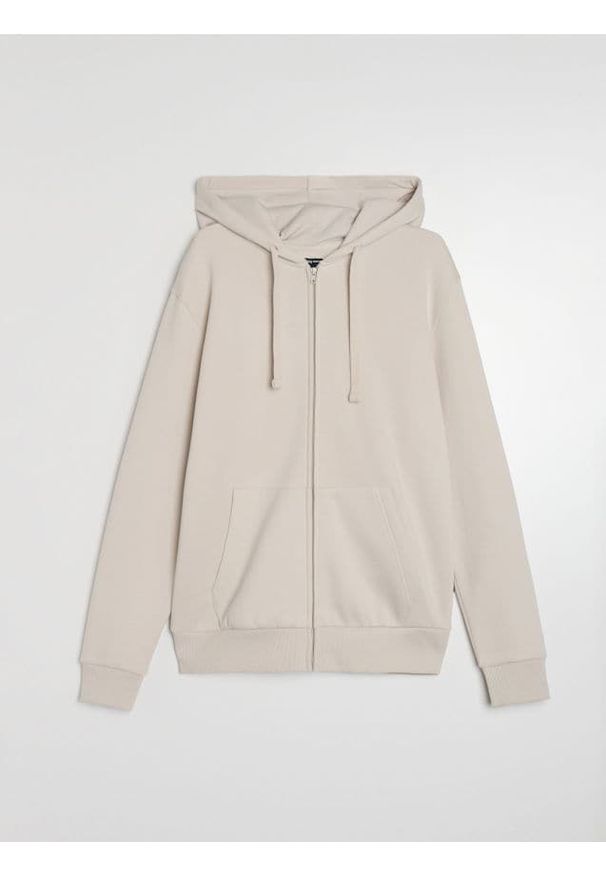 Sinsay - Rozpinana bluza z kapturem - kremowy. Typ kołnierza: kaptur. Kolor: kremowy