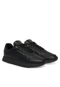 TOMMY HILFIGER - Tommy Hilfiger Sneakersy Retro Runner FW0FW09411 Czarny. Kolor: czarny. Materiał: skóra #4