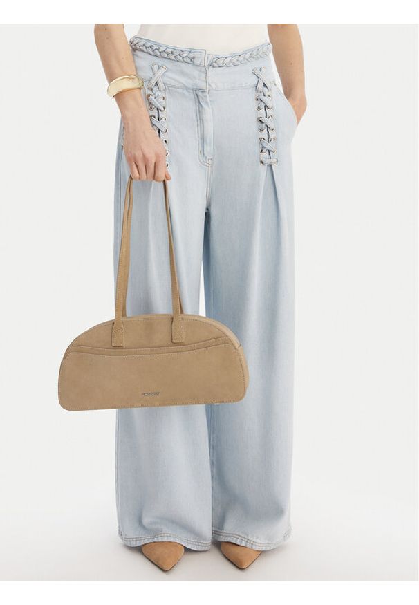 Gino Rossi - GINO ROSSI Torebka EO-LA224-19327-2 Beżowy. Kolor: beżowy. Materiał: zamszowe, skórzane