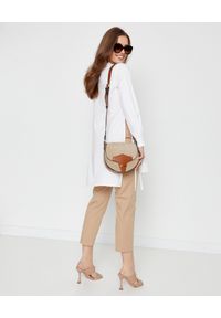 PESERICO - Długa koszula z rozcięciem. Kolor: biały. Materiał: bawełna. Długość rękawa: długi rękaw. Długość: długie. Wzór: aplikacja #2