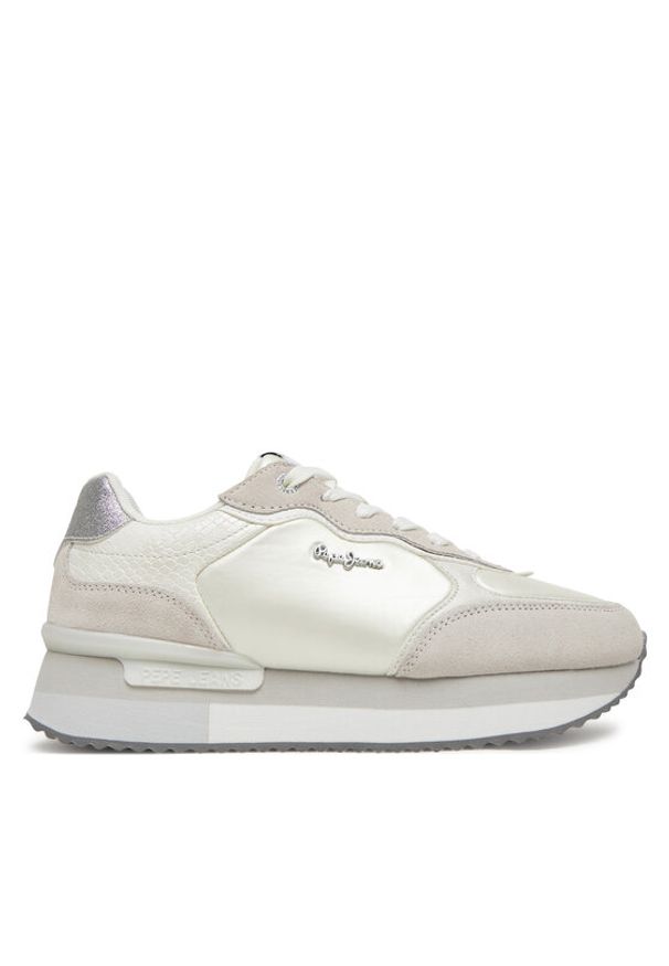 Pepe Jeans Sneakersy Rusper Shine PLS60033 Biały. Kolor: biały. Materiał: skóra, zamsz