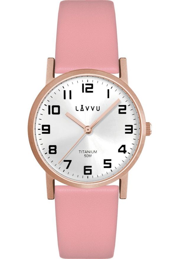 Zegarek Lavvu LAVVU Rose gold damski tytanowy zegarek MANDAL