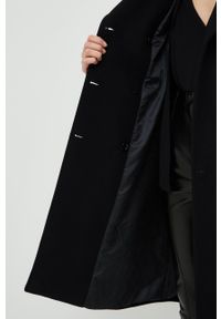 Elisabetta Franchi płaszcz wełniany kolor czarny przejściowy dwurzędowy. Okazja: na co dzień. Kolor: czarny. Materiał: wełna. Styl: casual, klasyczny #3