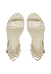 Calvin Klein Sandały Flat Sandal W/Ck Hw - Lth HW0HW02367 Écru. Materiał: skóra #4