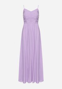 Born2be - Fioletowa Rozkloszowana Wiskozowa Sukienka na Cienkich Regulowanych Ramiączkach Canelsea. Okazja: na co dzień. Kolor: fioletowy. Materiał: wiskoza. Długość rękawa: na ramiączkach. Styl: casual #2