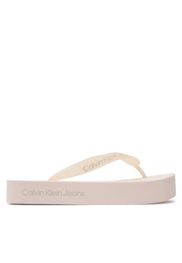Calvin Klein Jeans Japonki Beach Sandal Flatform Logo YW0YW01092 Różowy. Kolor: różowy