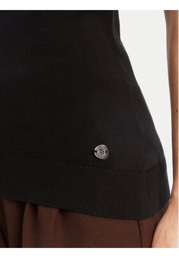 U.S. Polo Assn. Golf WUP1370 Czarny Slim Fit. Typ kołnierza: polo, golf. Kolor: czarny. Materiał: wiskoza