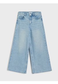 Sinsay - Jeansy wide leg high waist - niebieski. Stan: podwyższony. Kolor: niebieski