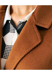 CASTELLANI - Brązowy płaszcz z kaszmirem. Kolor: brązowy. Materiał: kaszmir. Styl: klasyczny