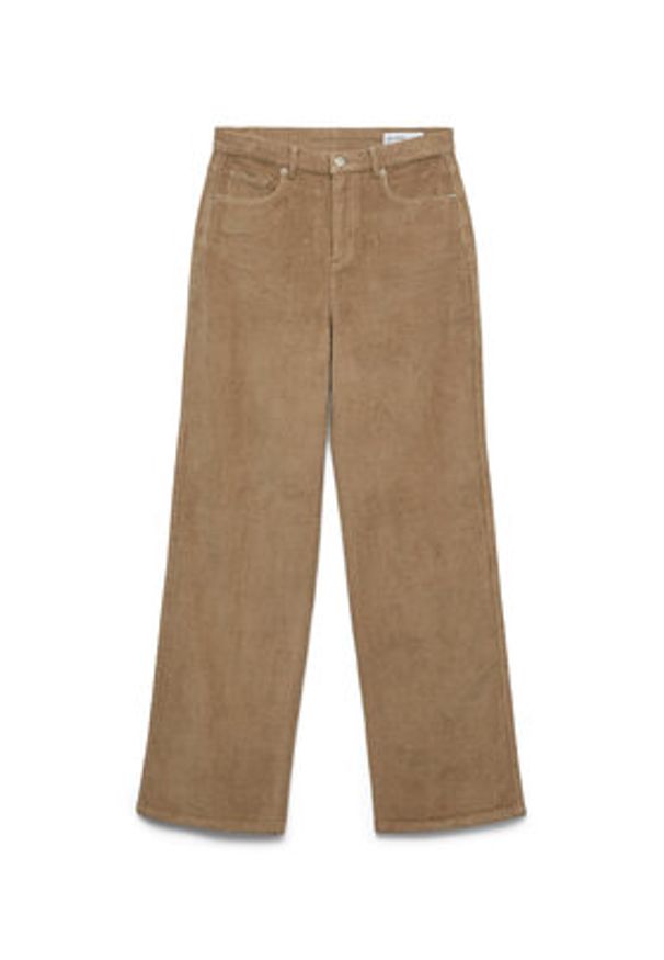 Vero Moda Spodnie materiałowe Tessa 10315350 Beżowy Wide Leg. Kolor: beżowy. Materiał: bawełna