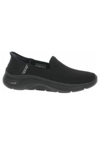 skechers - Buty do chodzenia damskie Skechers Slip-ins: Go Walk Arch Fit 2.0. Zapięcie: bez zapięcia. Kolor: czarny. Materiał: materiał, syntetyk, tkanina. Szerokość cholewki: normalna. Sport: turystyka piesza