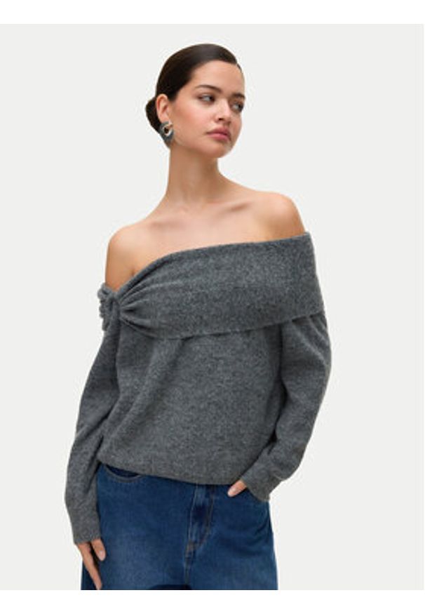 Vero Moda Sweter Lovely 10336698 Szary Regular Fit. Kolor: szary. Materiał: syntetyk