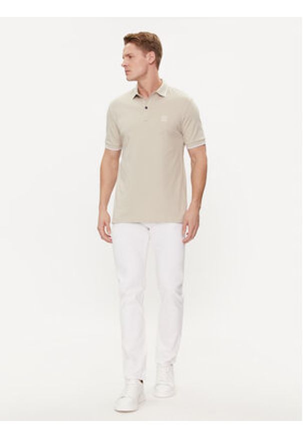 BOSS - Boss Polo Passertip 50507699 Beżowy Slim Fit. Typ kołnierza: polo. Kolor: beżowy. Materiał: bawełna