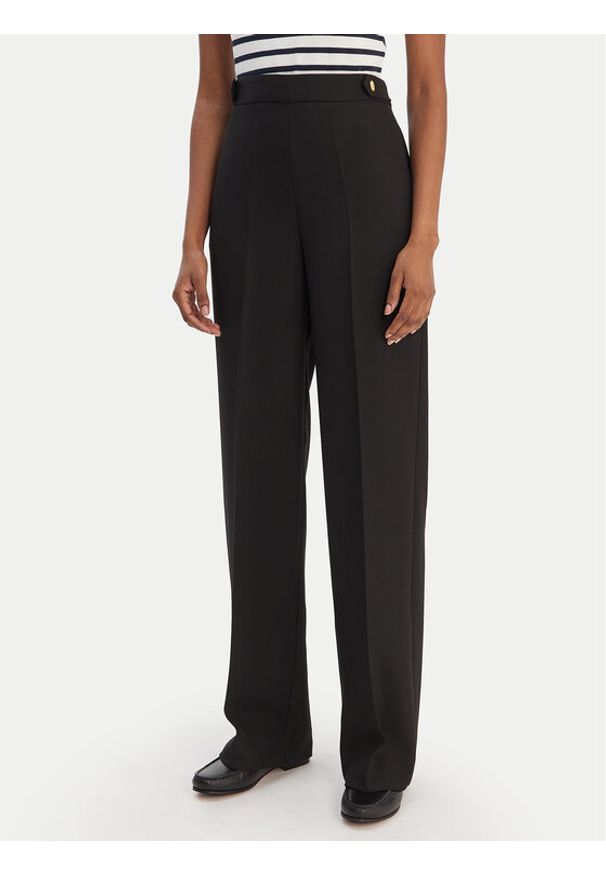 TOMMY HILFIGER - Tommy Hilfiger Spodnie materiałowe WW0WW47799 Czarny Straight Fit. Kolor: czarny. Materiał: syntetyk