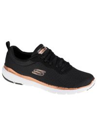 skechers - Buty do chodzenia damskie Skechers Flex Appeal 30. Zapięcie: sznurówki. Kolor: wielokolorowy, czarny, niebieski. Materiał: materiał, syntetyk, tkanina. Szerokość cholewki: normalna. Sport: turystyka piesza