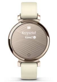 GARMIN - Smartwatch Garmin Lily 2 kremowo-złoty. Rodzaj zegarka: smartwatch. Kolor: wielokolorowy, kremowy, złoty. Materiał: nylon, skóra. Styl: elegancki #6
