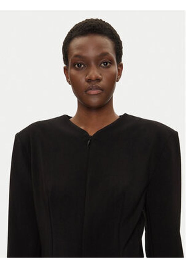 NORMA KAMALI Marynarka KK4244PLG86001 Czarny Regular Fit. Kolor: czarny. Materiał: syntetyk