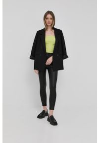 The Kooples spodnie damskie kolor czarny dopasowane high waist. Stan: podwyższony. Kolor: czarny. Materiał: materiał, tkanina